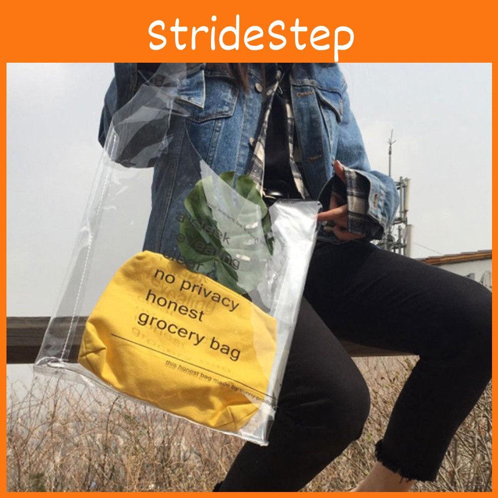 Stylish Us Large Clear Transparent Vinyl Plastic Shoulder Bag For Effortless Fashion