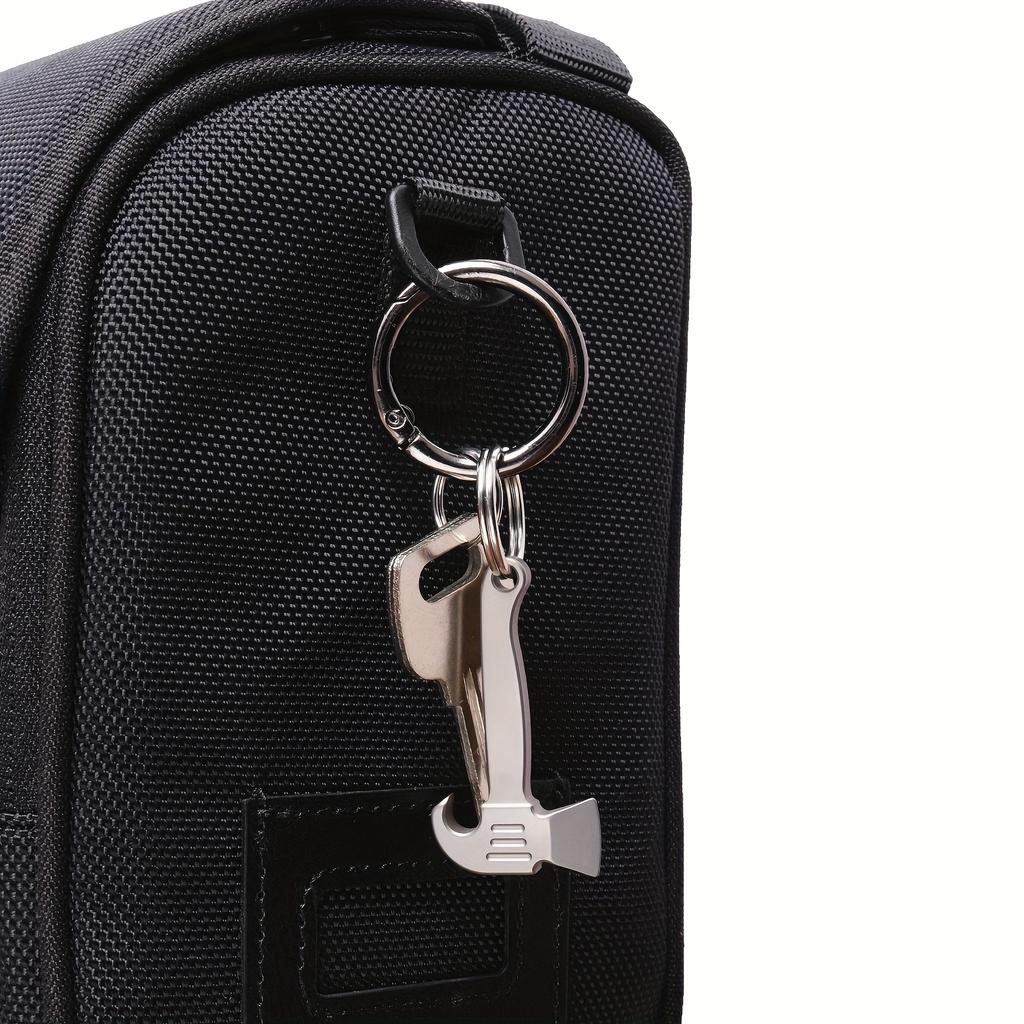 1pc Multifunctional Mini Portable Bottle Opener with Key Ring , Durable Metal EDC Tool for Camping, Hiking & Outdoor Adventures, Compact