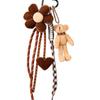 Cross-border explosion ins exquisite cartoon plush bear bag pendant velvet love flower versatile keychain pendant