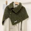 Winter Pullover Split Shawl Sweater for Women Knit Solid Color Turtleneck Scarf Casual Wear Cape Windproof Shoulder Wrap