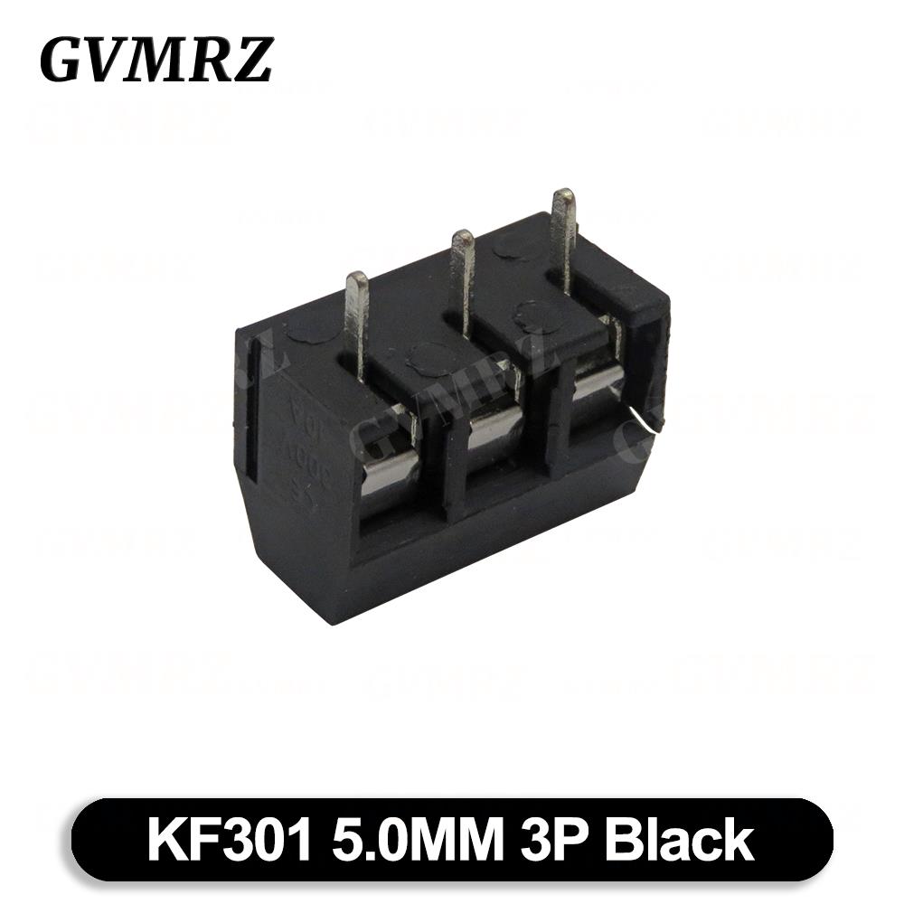 10PCS PCB Terminal Block Connector Pitch 5.0mm KF301 Straight Pin 2P 3P Screw PCB Terminal Blocks Connector Blue Black Green