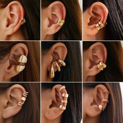 Retro Komma Tropfen Punk Hänge Ohrclip Ohrring - Minimalistisches Europäisches & Amerikanisches Design