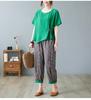 Arrival 2 Piece Sets Women Casual T-shirt and Ankle-length Pants Summer Vintage Style Loose Female Pant Suits