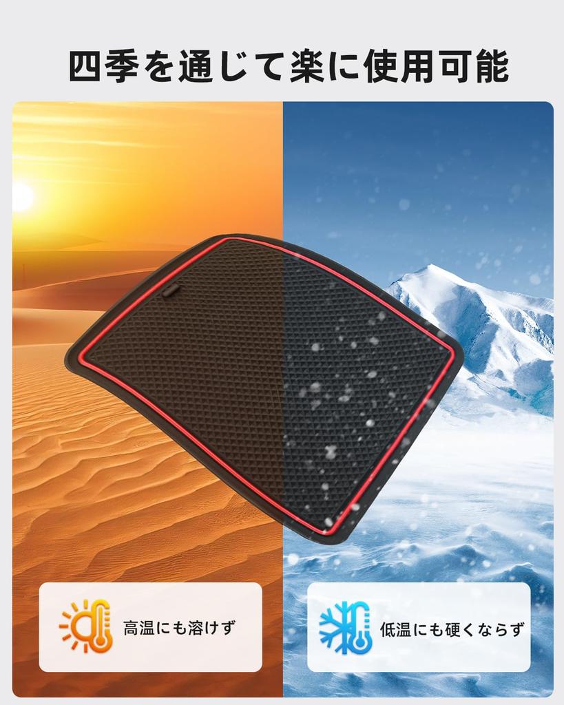 LANGBEAN Interior Non-Slip Rubber Mats for Toyota Corolla Cross 10 Series, 11-Piece Set (Red)