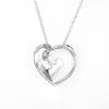 Mother with Child Real Zircon Heart Pendant In Sterling Silver Mothers Day GIft