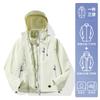 Men Women 3-in-1 Waterproof Windproof Hiking Jacket With Removable Fleece Liner Outdoor Activities