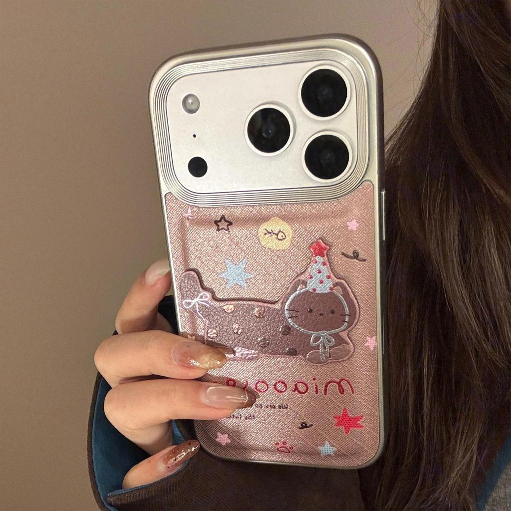 Retro Brown Cat Phone Case for iPhone 16, iPhone 17, iPhone 17 Pro Max