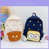 Adorable Lightweight Nylon Children Backpack For Boys And Girls With Cute Design In Blue And Beige