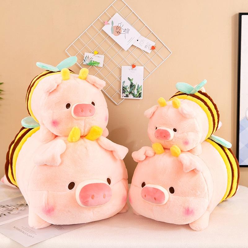 New Bee Pig Plush Toy Transforms Into Pig Doll Children's Companion Pillow Girls' Festival Gift