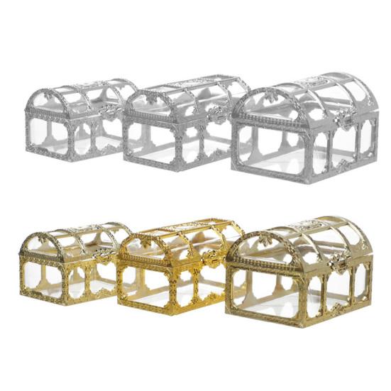 Gastgeschenkbox Transparente Schatzkiste Süßigkeitenbox Dekorative Aufbewahrungsbox Gastgeschenkbox für Hochzeit Babyparty Geburtstagsparty