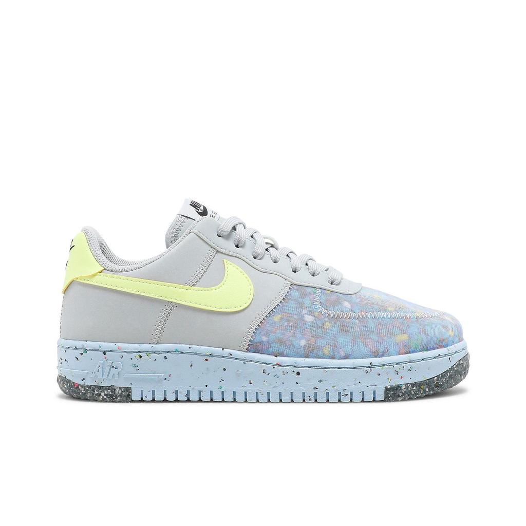 Nike Womens Air Force 1 Low Crater 'Pure Platinum' (women's sizes) Pure Platinum / Barely Volt / Summit White Skateboard Shoes CT1986 001