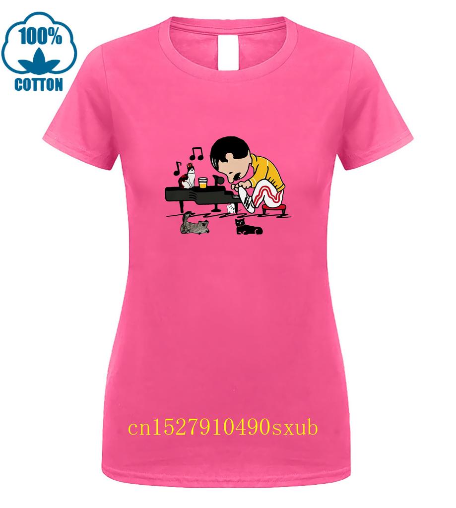 hot man t-shirt Freddie Mercury playing piano with cat shirt woman shirt