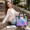 Iridescent Swirl Pattern Tote Bag Fashion Casual Daily Carry All Lightweight Trendy Shopping Handbag for Women