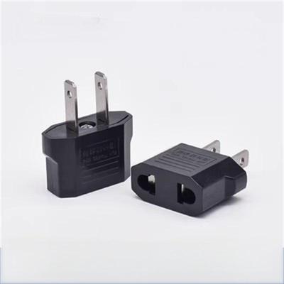 America European Mini EU To US Power Plug Adapter Canada Travel Plug Converter Outlet Wall Power Converter (Black,White)