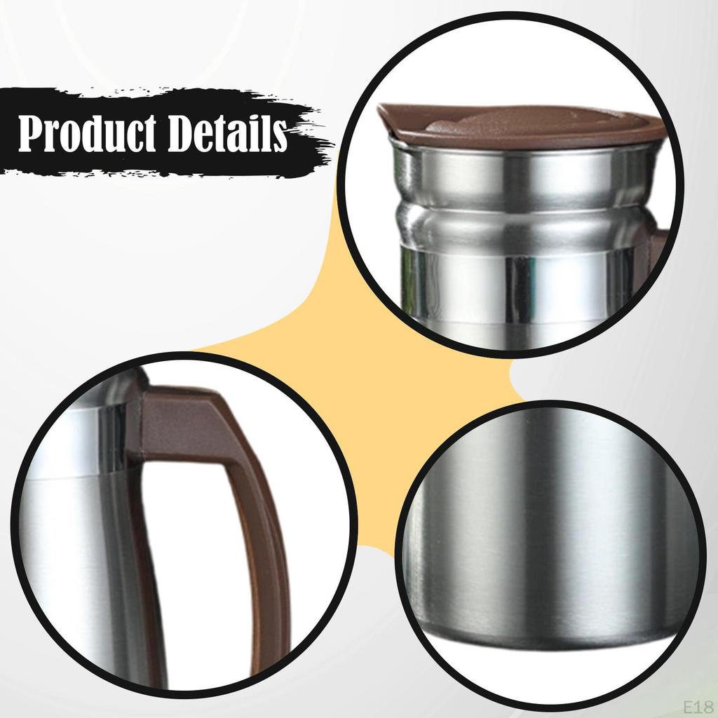 0.8 Liter Stainless Steel Insulated Carafe, Coffee Pot for Cold Drinks, Leakproof Lid, Beverage