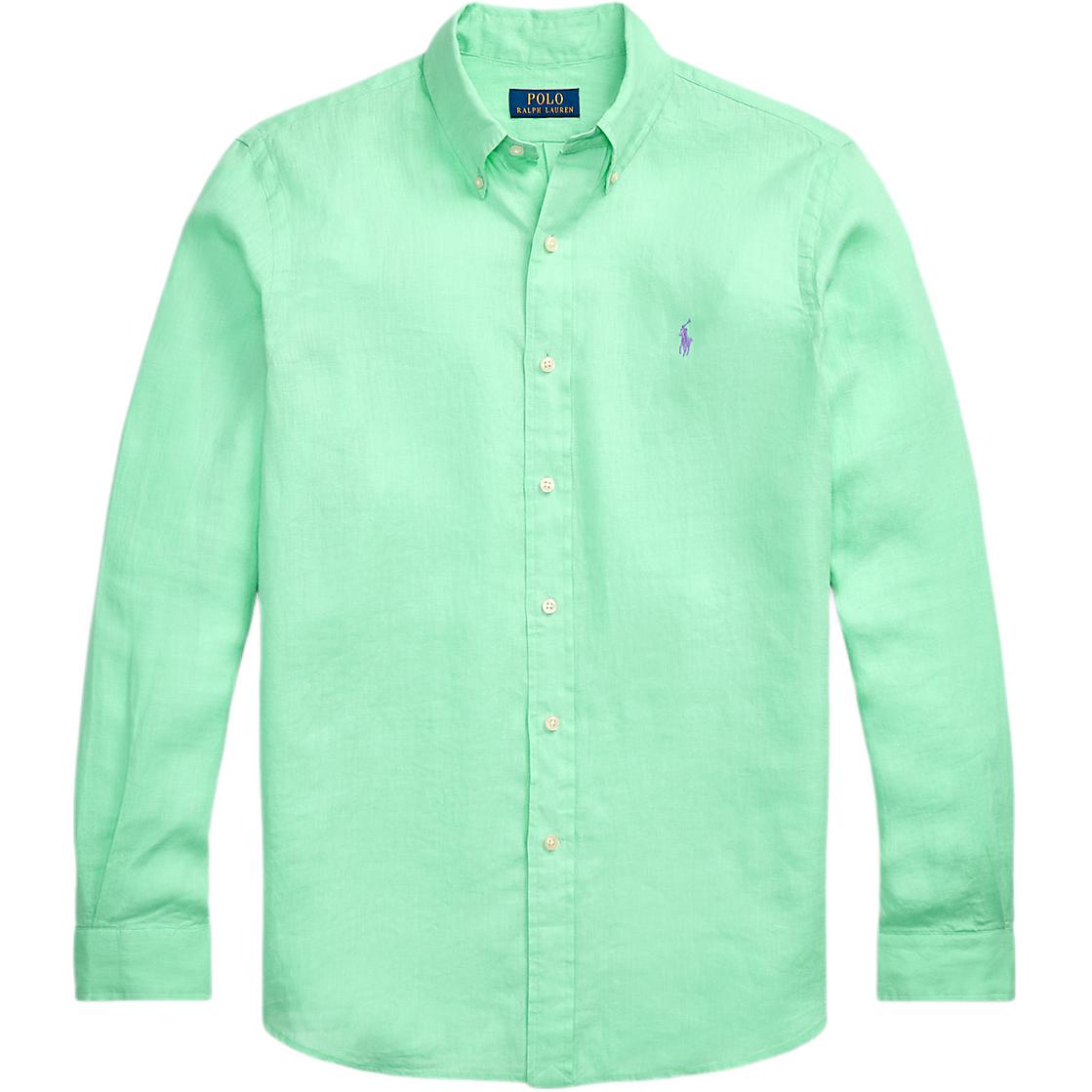 

Polo Ralph Lauren Однотонная рубашка свободного кроя с длинным рукавом для мужчин рубашки Светло-зеленый MNPOWOV16824246-400 M