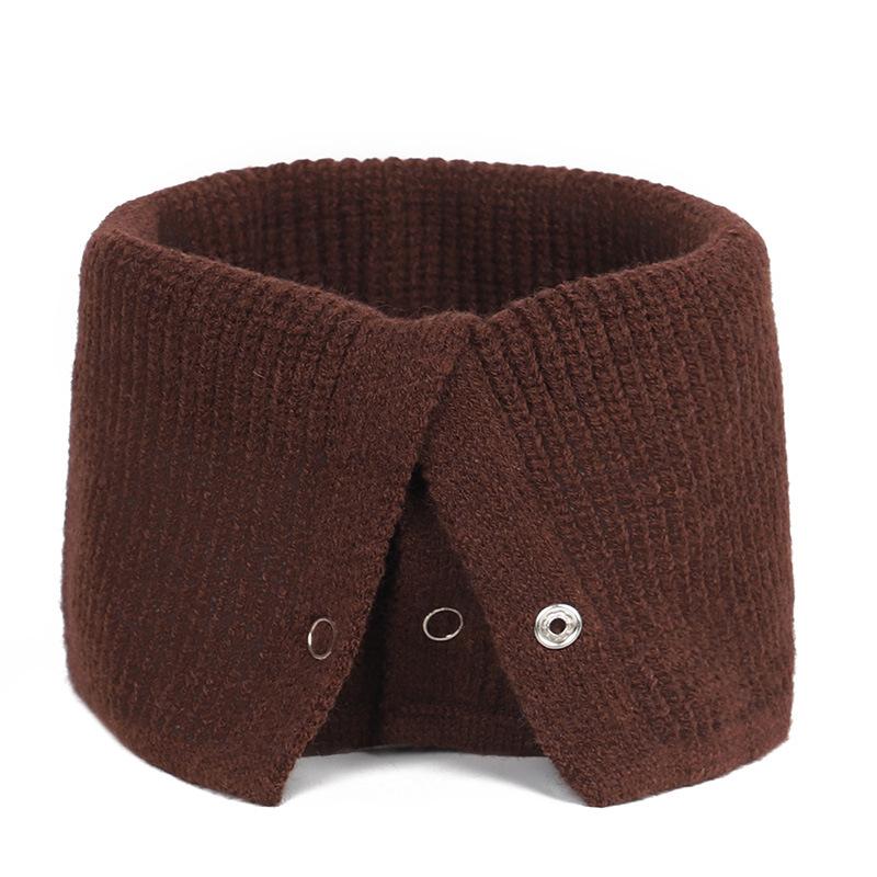 Man Hedging Fake Collar Elastic Hooded Woolen Neck Guard Bib Pullover For Woman'S Single Loop Knit Button Folded Warm Scarf T39