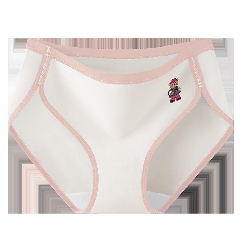 Женские хлопковые трусы-форки с ретро-медведем, весенне-осенние, антибактериальные M