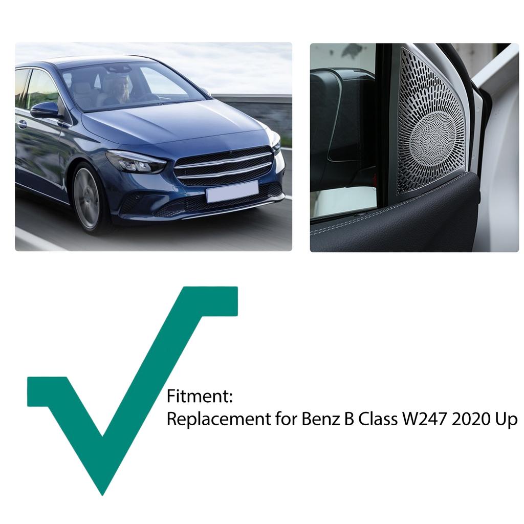 Pair Car Door Speaker Cover Audio Loudspeaker Trim Aluminum Alloy Replacement for Benz B Class W247 2020 Up