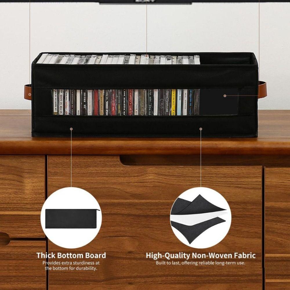 Visible Window Stackable CD Case with Handles CD Holder Premium CD Storage Box  Audio Collection