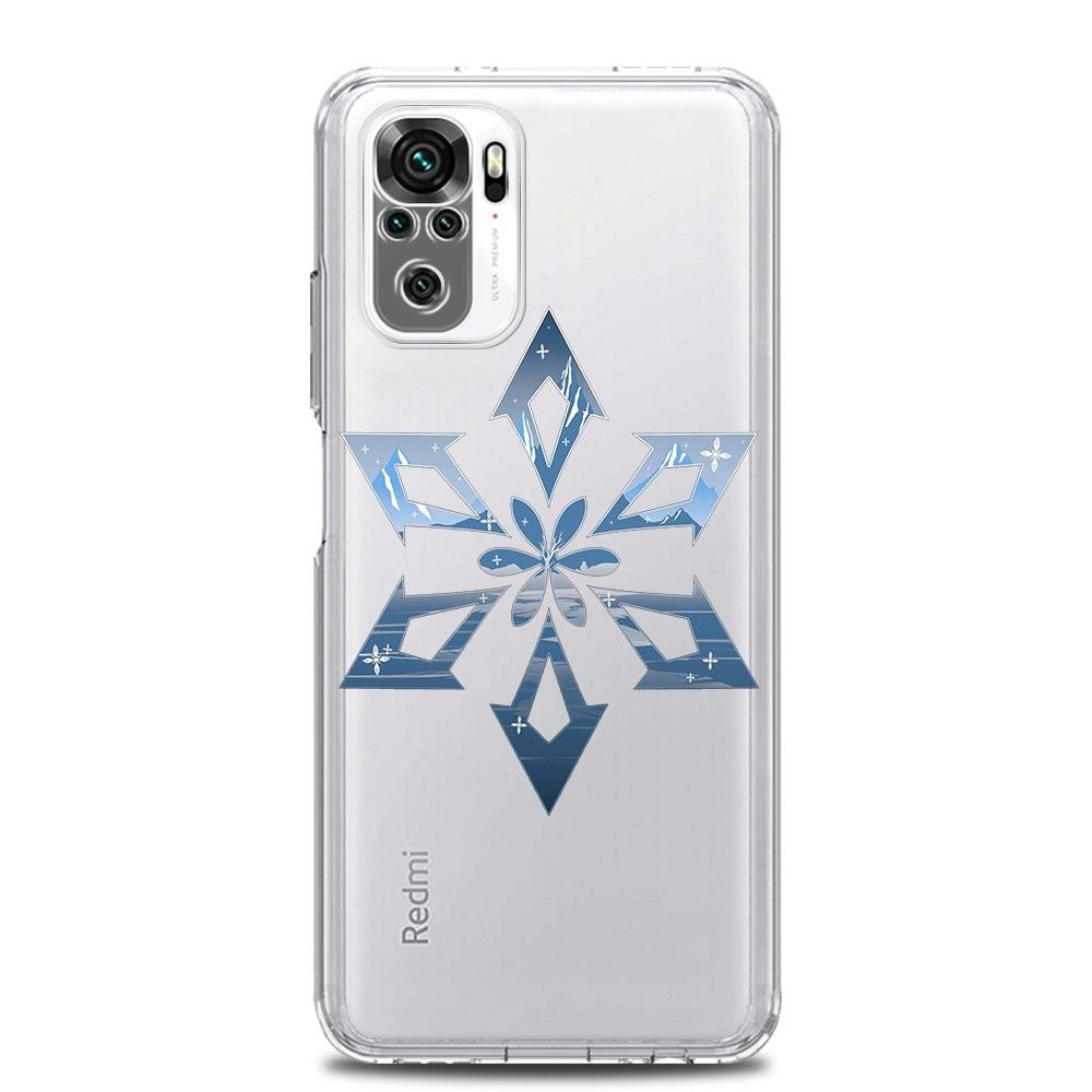 Süße Genshin Impact Logo Handyhülle für Xiaomi Redmi Note 11 9S 9 8 10 Pro 7 8T 9C 9A 8A K40 Pro 11T 5G Silikon Clear Cover