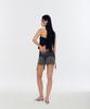 Seullisiseu Garter Detail Low Rise Skirt (Black)