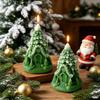 Christmas Candles Natural Safe Soy Wax Odor-Free Seasonal Holiday Candles Christmas Tree Decor for Home Kitchen Dining Table 1
