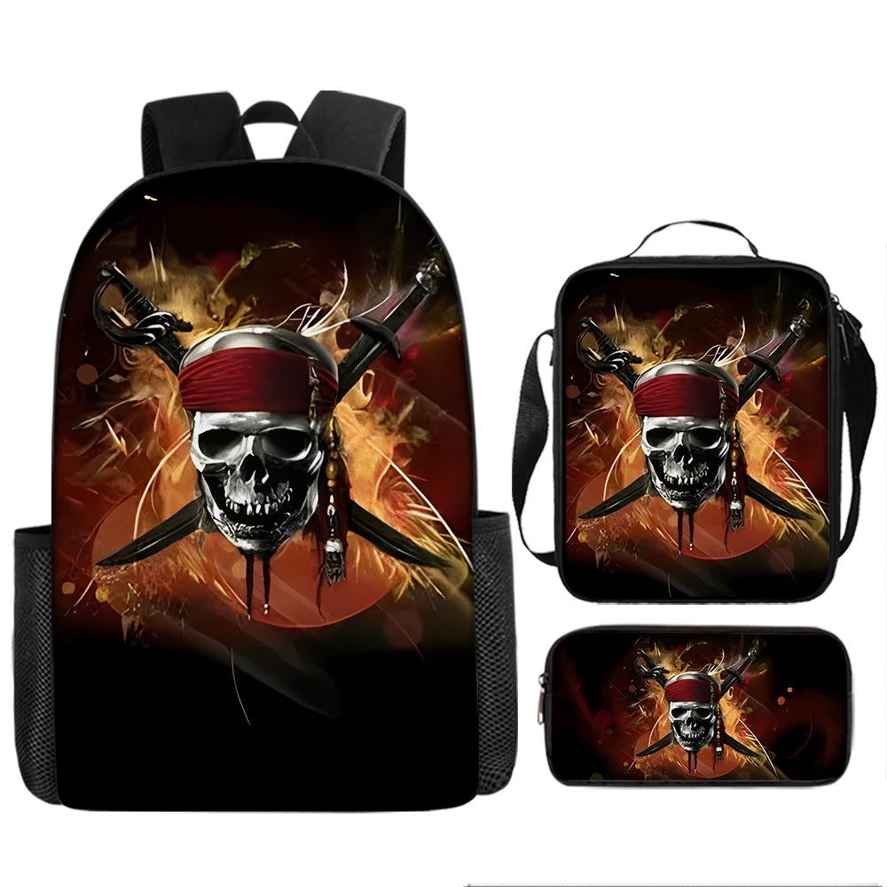 Skull Schoolbag for Primary School Students, Kindergarten New Schoolbag for Boys and Girls, Grades 2345 and 6