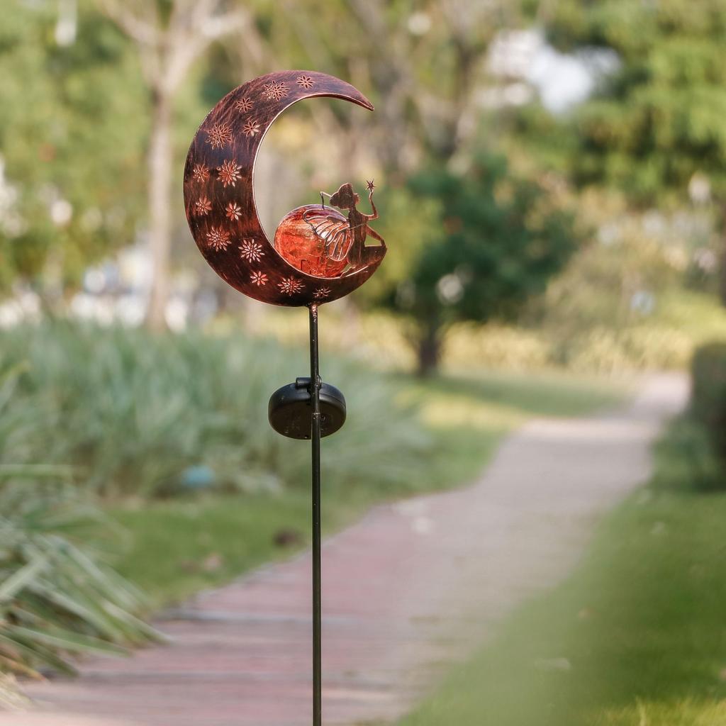 Valery Madelyn Solar Fairy Garden Halloween Outdoor Ornament Garden Light with Garden Pick IP65 No Battery Automatic Lawn Gift Light, 100cm, Light,