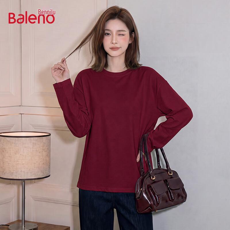 Baleno Women's Pure Cotton Loose Fit Long Sleeve Basic T-shirt