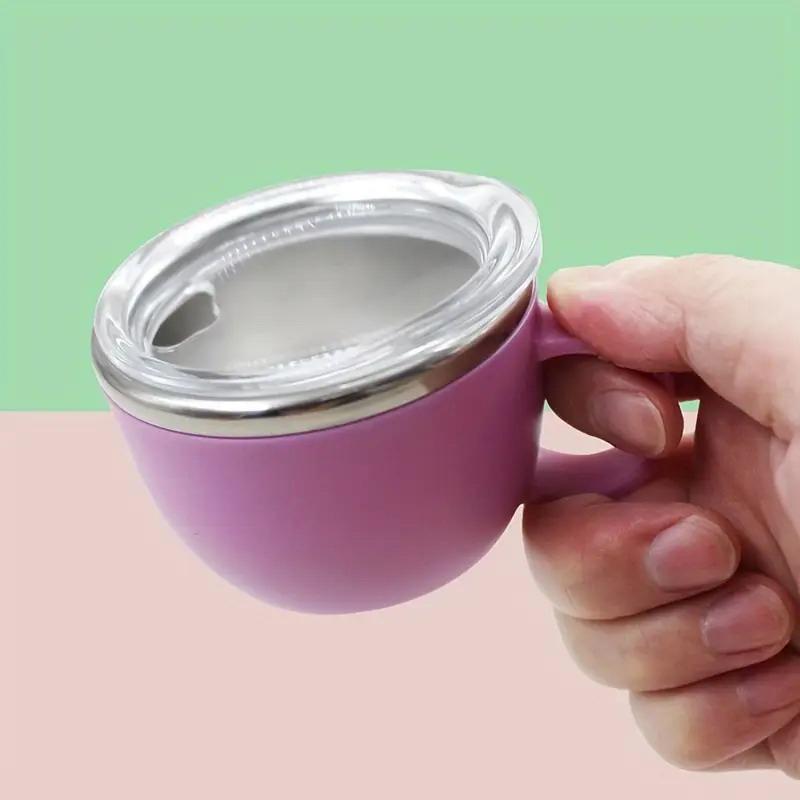 Sturzfeste 3oz Isolierte Kaffeetasse aus Edelstahl mit Henkel Mini-Tasse mit Deckel und Strohhalm Ideal für Camping und Essen