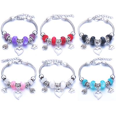 Multi-Element Crystal Large Hole Bead Bracelet Ethnic Style Glass Bead Rhinestone DIY Jewelry Making Craft Accessory