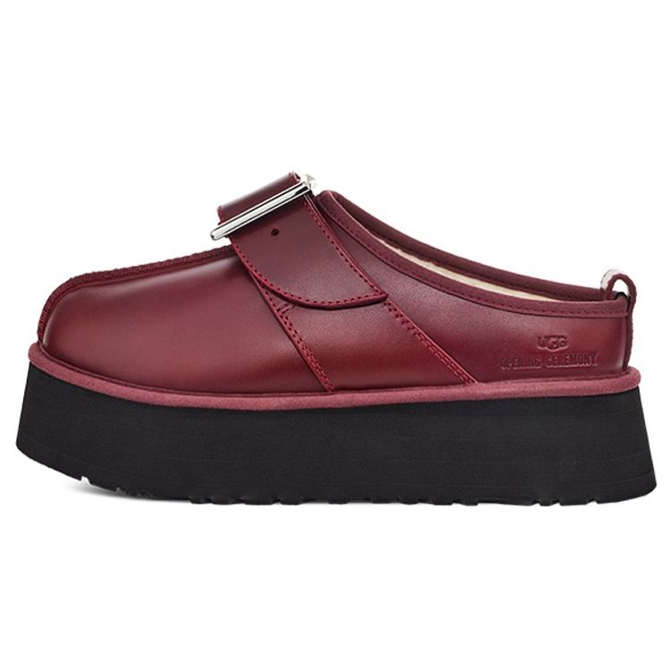 

UGG OC X Leather Thick Sole Metal Buckle Fashion Sandals Unisex Sandals Red Brown 1151430-OXB 40