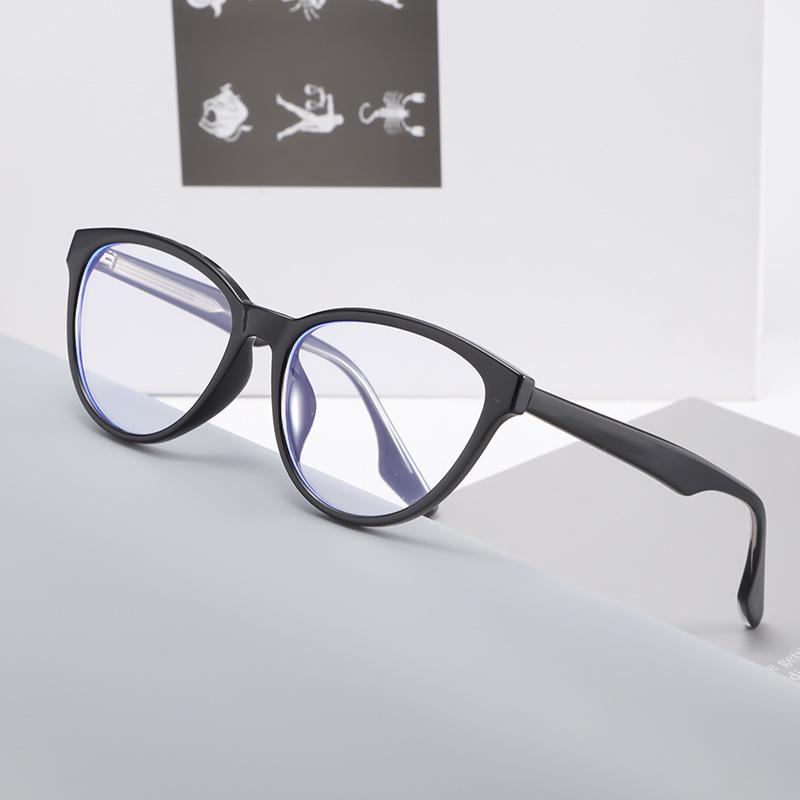 INS Style Cat-Eye TR Frame Glasses: Fit for Prescription, Anti-Blue Light, Large Face Slimming CP9