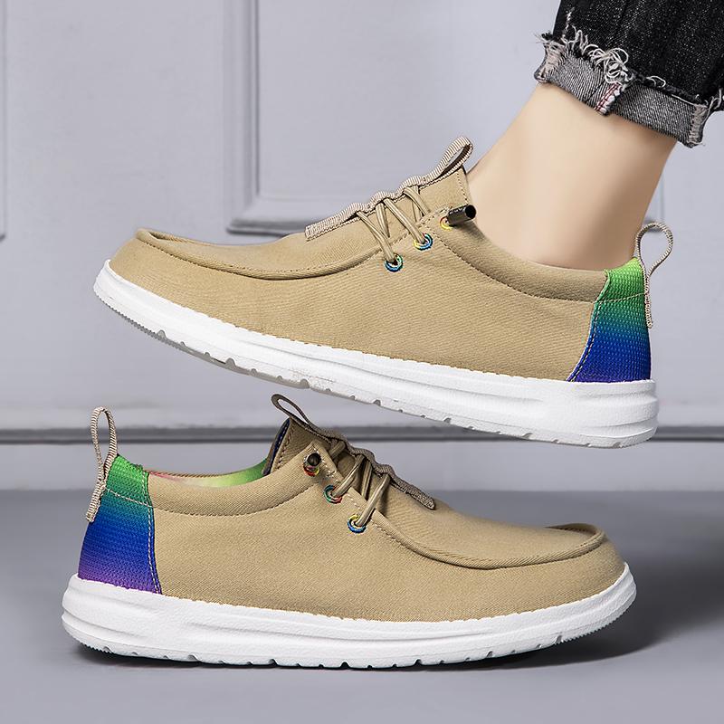 Men's Canvas Shoes Breathable Comfortable Sports Shoes Outdoor Casual Shoes Round Toe Commuting Office Men's Oxford Shoes