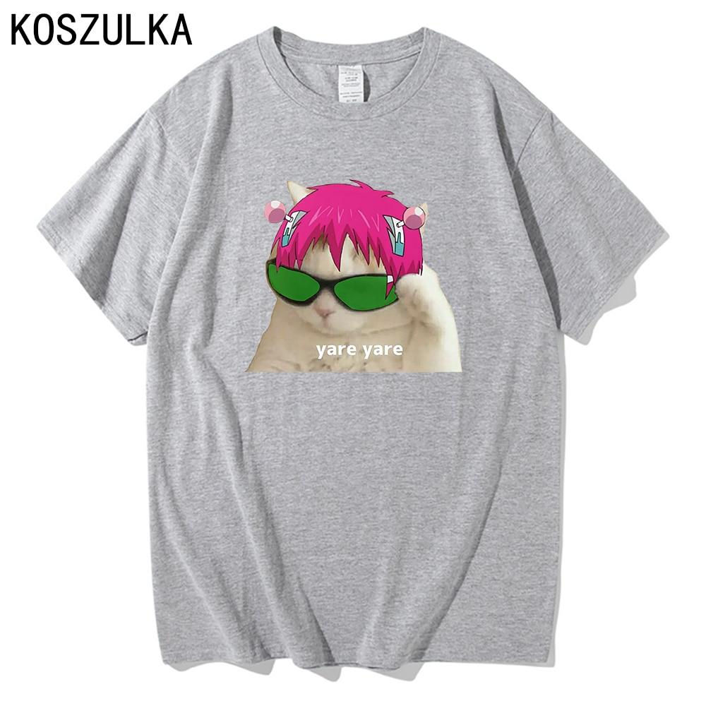 Hot Anime Saiki K T-shirt High Quality Cotton Tee Shirt Summer T Shirts Graphic Sudaderas Kusuo Unisex/women Hip Hop Sweatshirts Unisex