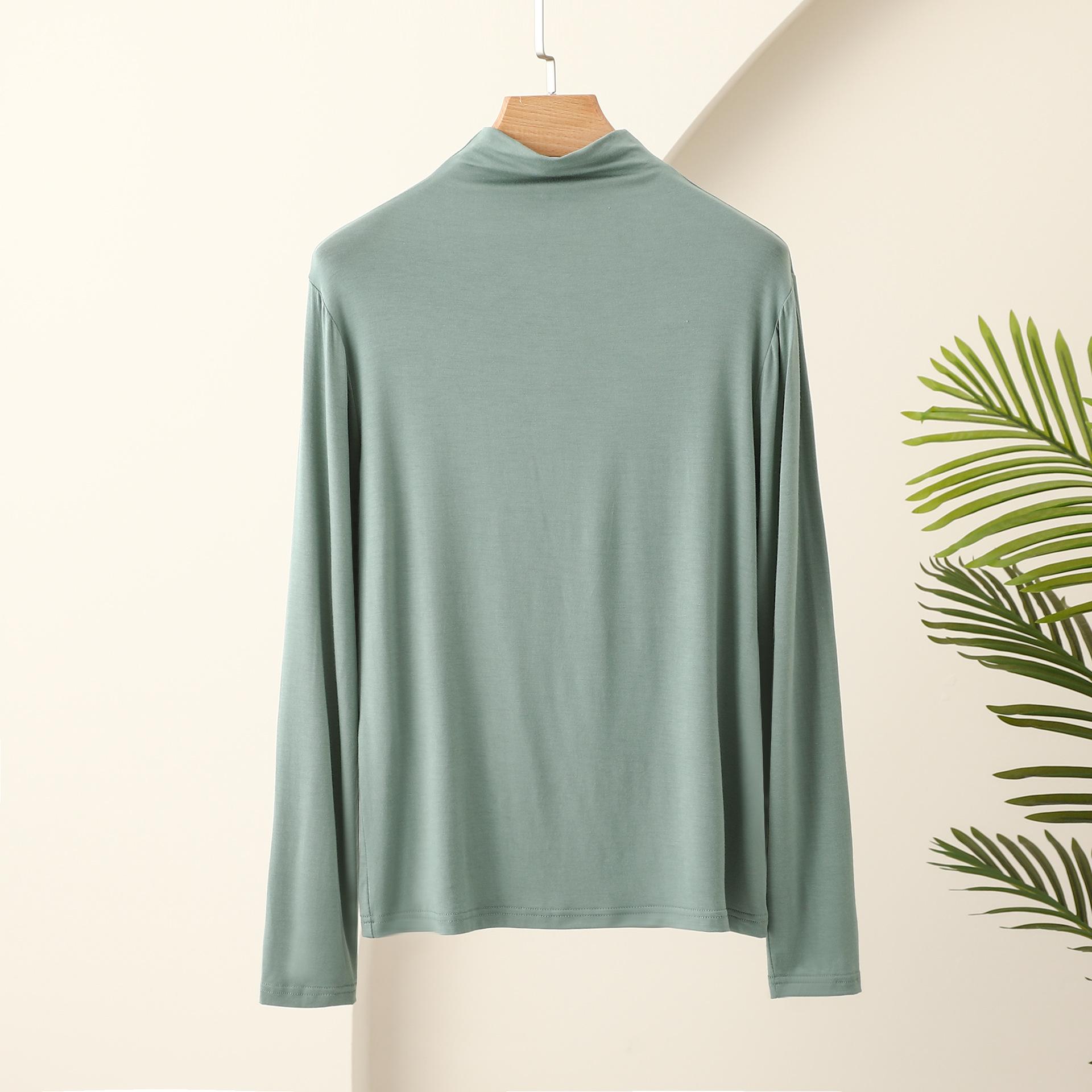 

L до 4XL Великі розміри Водолазка З довгим рукавом Футболки Осінь Зима Базовий шар Футболка Однотонна Модал Комфорт Футболка Топи Нижня білизна 4XL зелений