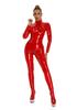 Shiny PVC Full-Body Corset Bodysuit with Zipper