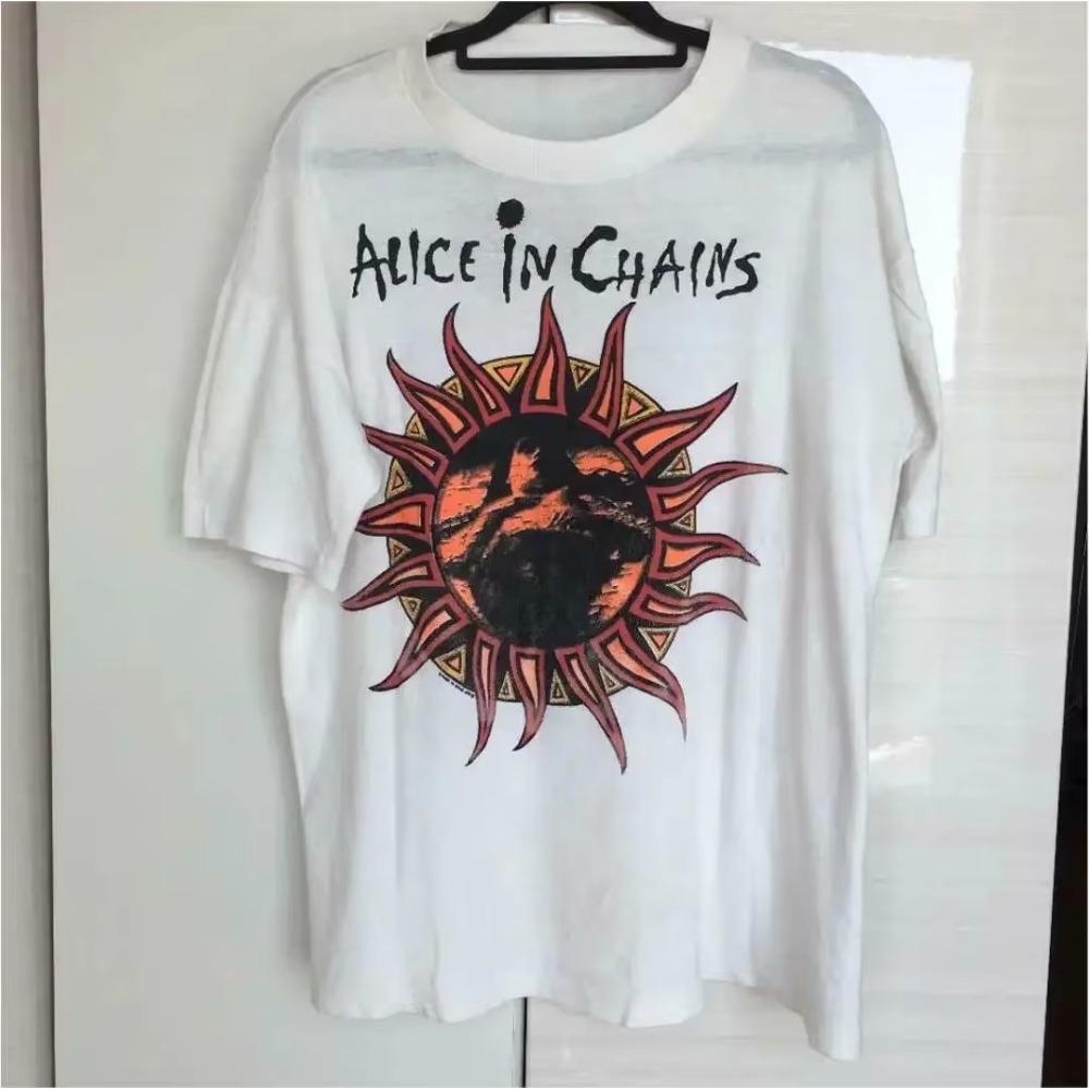 Alice In Chains DIRT Album Basic Black Short Sleeve 2-Sided Cotton T-Shirt Summer New Men's and Women's Retro Fashion T-Shirt