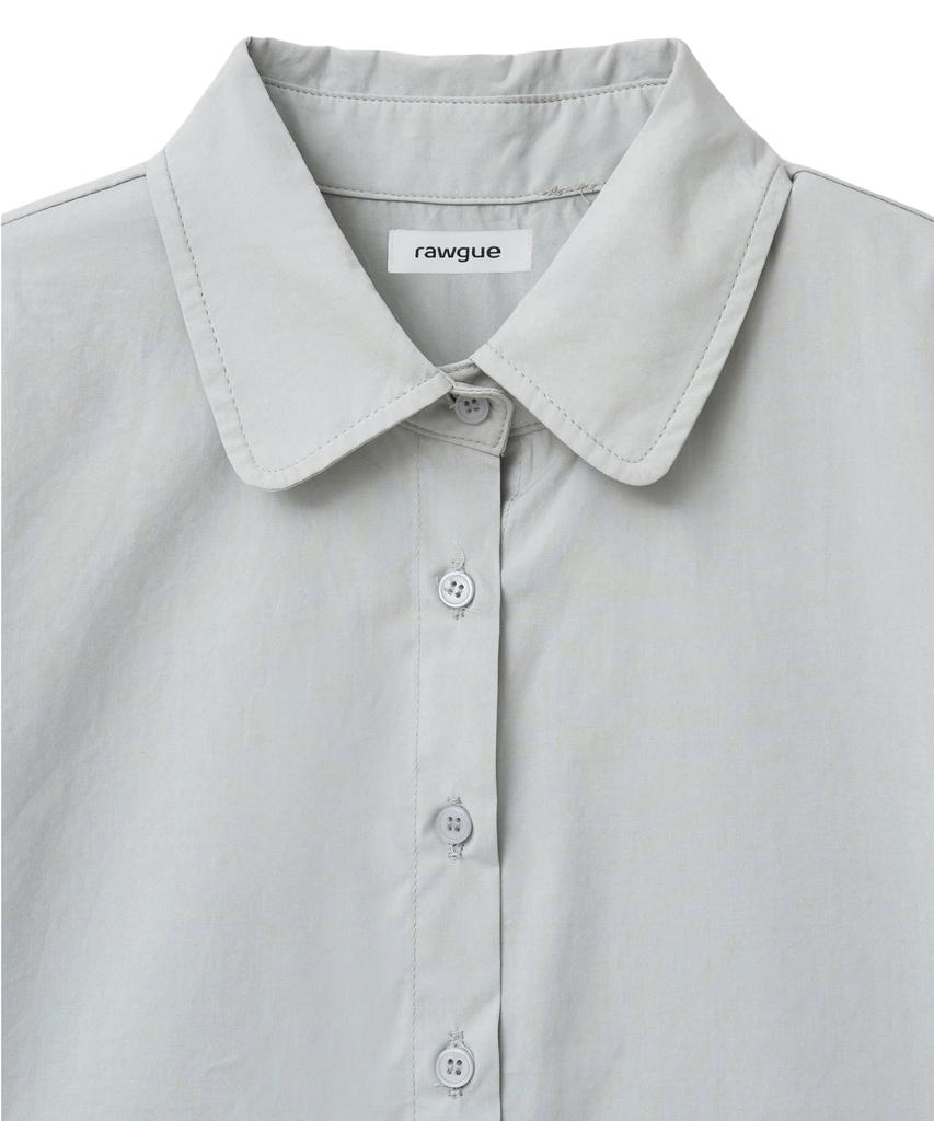 Lougeu Slim Crop Half Shirt_Blue Gray