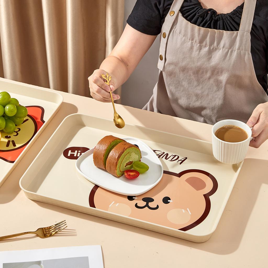 Rechteckiges Serviertablett für Speisen Küche Kunststoff Servierplatte Hitzebeständiges Frühstückstablett Multifunktionales Desserttablett