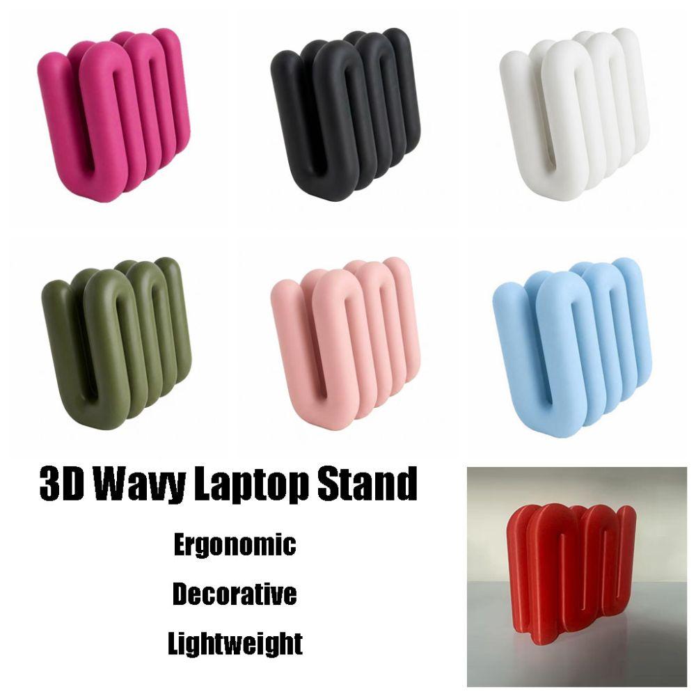 3D Printed Wavy Laptop Stand Ergonomic Desk Organizer Table File Rack  Office, Cultural