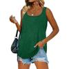 Damenmode Lässiges Sommer-T-Shirt mit einfarbigem Aufdruck, ärmellos, U-Ausschnitt, lockere Weste