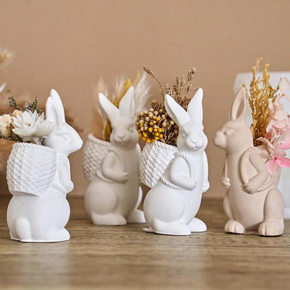 Kreative Silikon Osterhasenform 3D Bastelform Backform DIY Hasenkerzenform für Gips Aromatherapie