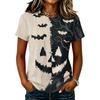 Womens Casual Pullover Short Sleeve T Shirt Halloween Graphic Print Top Lightweight Comfortable Fit