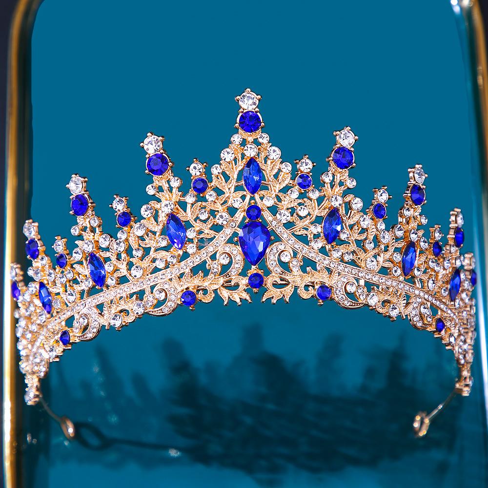 DIEZI Baroque Bridal Crown Headwear Crystal Hair Dress Accessories Tiara For Women Wedding Rhinestone Crown Hair Jewelry