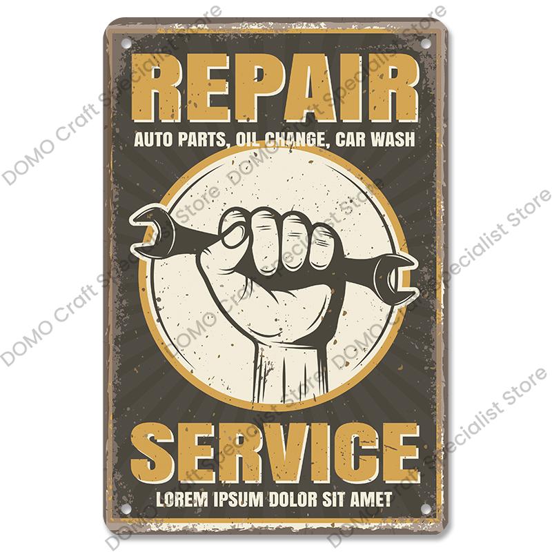 Classic Garage Plaques Metal Tin Signs Vintage Car Motor Oil Gasoline Metal Plate Wall Decor Garage Club Bar Man Cave