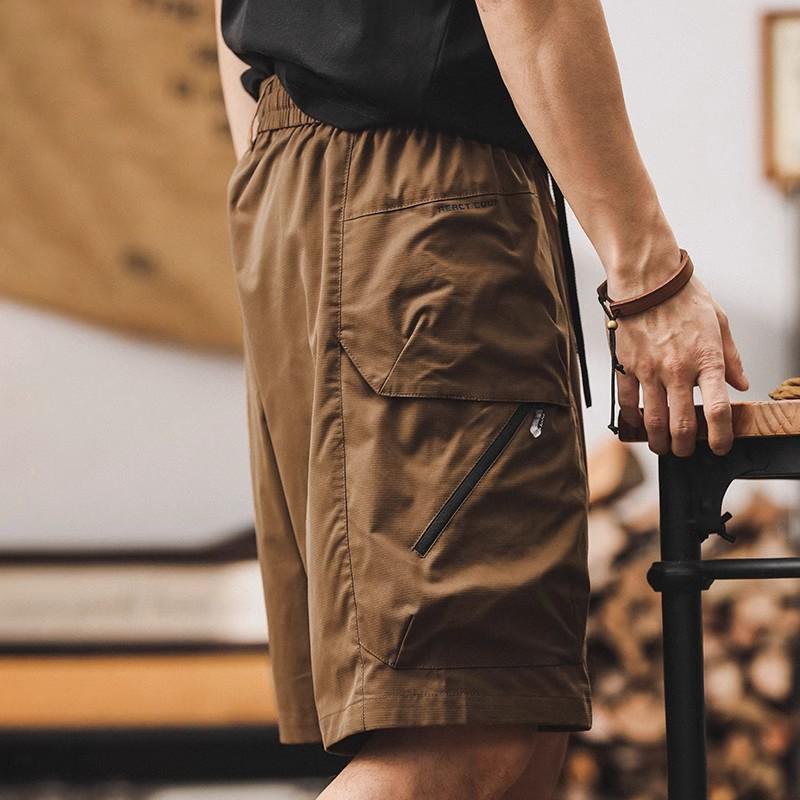 

Мужские летние повседневные японские шорты карго с несколькими карманами XL коричневый