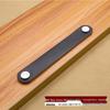 European Style Black Leather Cabinet and Drawer Pull Handle - Round Decorative Wardrobe Door Accessory