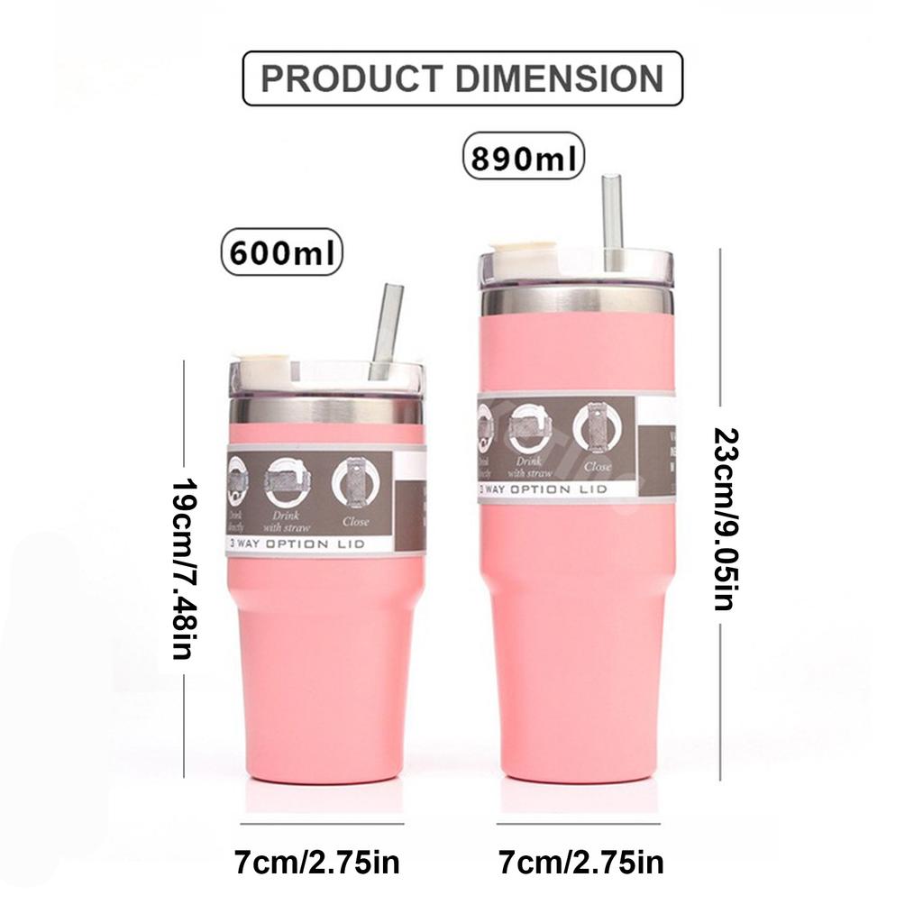 Termohrnek 304 Nerezový hrnek se slámkou pro domov